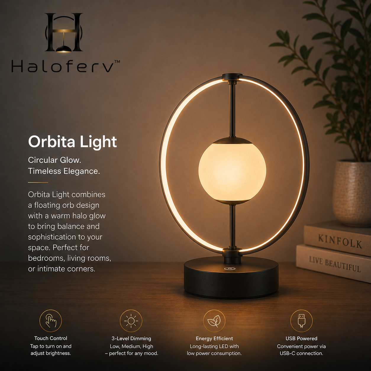 Haloferv™ CelestArc Meridian Halo Lamp